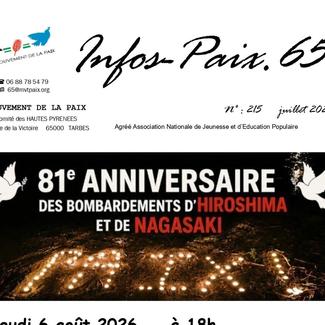Rassemblement 81ème commémoration des bombardements d'Hiroshima et de Nagasaki