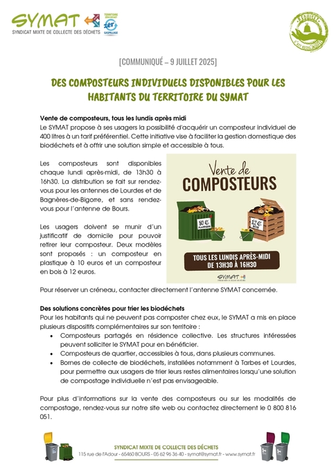 Composteurs SYMAT en vente