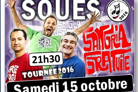 Concert 15 octobre SOUES SANGRIA GRATUITE