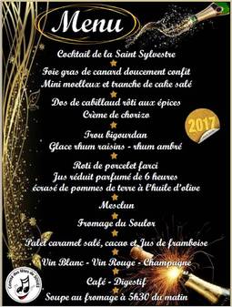 Menu du réveillon 2017 à  SOUES