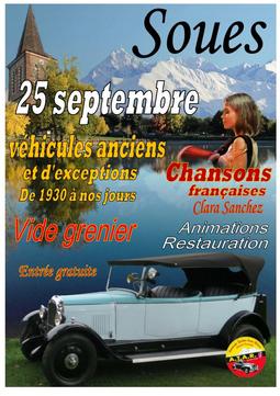 25 septembre 15ème rassemblement de véhicules anciens avec vide-grenier et animations chansons fraçaises de Clara Sanchez